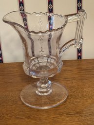 Antique C.1881 Belmont Glass Works 'Dart' EAPG Footed Creamer Pitcher
