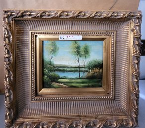 Vintage Oil On Board Landscape