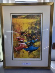 Framed Watercolor Print, Hoi Lebadang, Vietnam