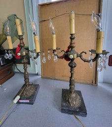 Pair Of Ornate Candelabra Table Tamps