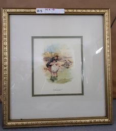 Framed Watercolor Titled Summer