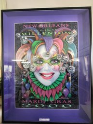 Framed Poster Titled New Orleans Ring In The Millennium Mardi Gras 2000