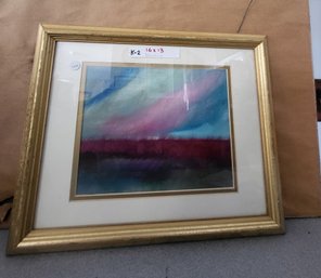 Framed Watercolor Landscaping Of Sky