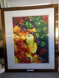 Framed Still Life Print Titled Peppers