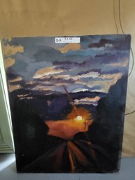 Landscape Painting Of Sunset