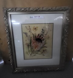 Framed Art Print Titled Protea By Cheri Blum
