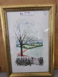 Framed Matted Watercolor Print By D. Morgan