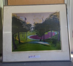 Signed Framed Print Of Boston Common, The Frog Pond