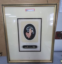 Framed Antique Italian Engraving Of Women Flowing Robes