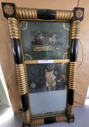 Antique Reverse Painting Federal Style Mirror By The Lambert Hitchcock Company