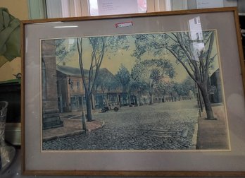 Framed Lithograph Of Main Street Nantucket