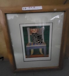 Framed Art Print Titled Licias Birthday By Italian Artist Laura Fiume