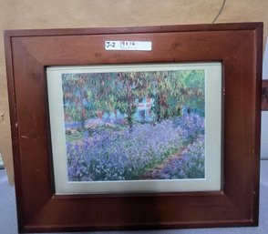 Framed Reproduction Of Claude Monets Impressionist Painting Iris In Monets Garden