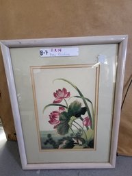 Framed Walk Art Print Titled The Red Water Lily Of China By Pierre Joseph Buchoz