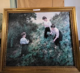 Framed Painting Of Reproduction Flower Girls By Hermann Seeger