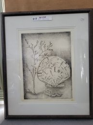 Framed Artwork Of Seashell And Plant