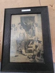 Framed Collectible Print Titled The Cobblers Shop By Cecil Van Haanen