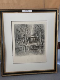 Framed Etching By Russian Artist Alexandra Vetrov