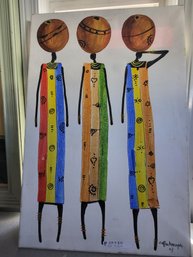 Signed Painting Titled The Journey Of African Women