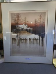 Signed Vintage Framed Landscape By Virgil Thrasher