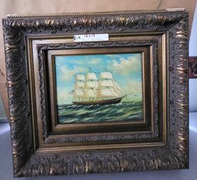 Authentic Vintage Framed Oil Painting By Hoffman