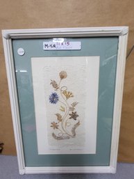 Dried Wildflowers Framed Handmade Paper Madagascar Signed By Interia 1989