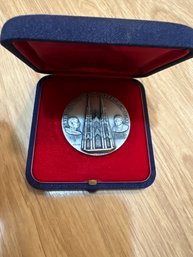 Vintage Religious Medal Feat. St Patricks Cathedral In New York