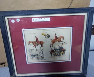 Vintage Framed Print Colored Engraving By Henry Alken