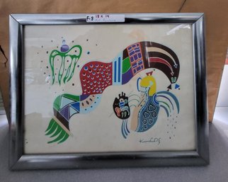Sassily Kandinsky Tempered Elan Plate Signed Screenprint