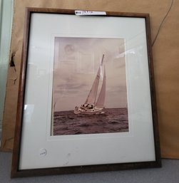 Framed Photograph Of A Sailboat