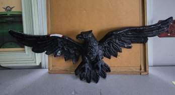 Vintage Black Metal Eagle Wall Plaque