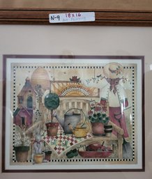 Debbie Mumm Garden Bench Framed Print