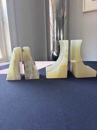 2 Geometrical Stone Book Ends