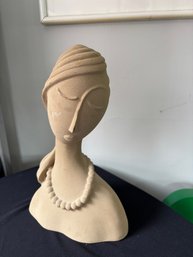 Rare Haeger Pottery Lady Bust With Pearls