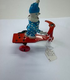 Vintage Roli Zoli Clown Wind Up Tin Toy