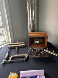 Stanley No. 45 Combination Wood Plane And 2 Clamps