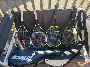 Collection Of 4 Tennis Rackets And Bags 2 Bags