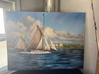 Vintage Oil Painting On Canvas Signed