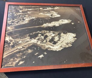 Framed Aerial Photograph Of Pearl Harbor