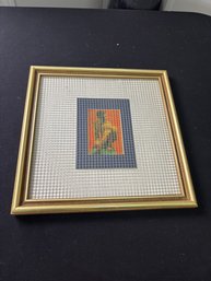 Framed Print With Cage Like Covering