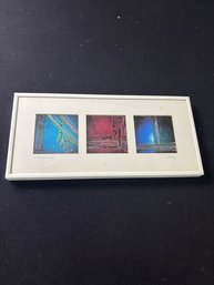 Framed Triptych Called Morning Photomutations By Stephen Hicks