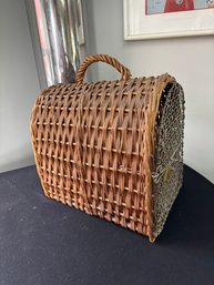 Vintage Wicker Cat Carrier