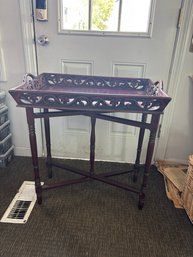 Chinese Chippendale Style Carved Wood Tea Table