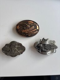 3 Vintage Belt Buckles
