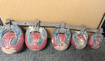 5 Mokugyo Wood Fish Meditation Drums Of Various Sizes