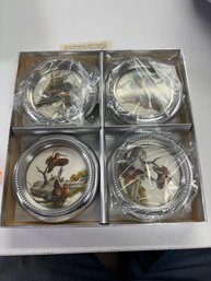 Vintage Set Of Fred Sweeney Fins And Feathers Wildlife Coasters