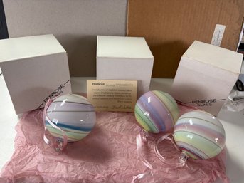 Vintage Penrose Glass Handblown Ornaments