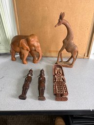 Vintage Hand Carved Wooden Figurines