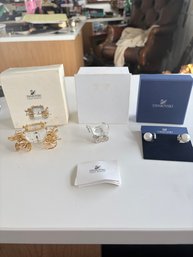 Swarovski Earrings And Two Decor Items