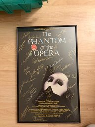 Cast Signed Window Card Poster For The Phantom Of The Opera Broadway Musical